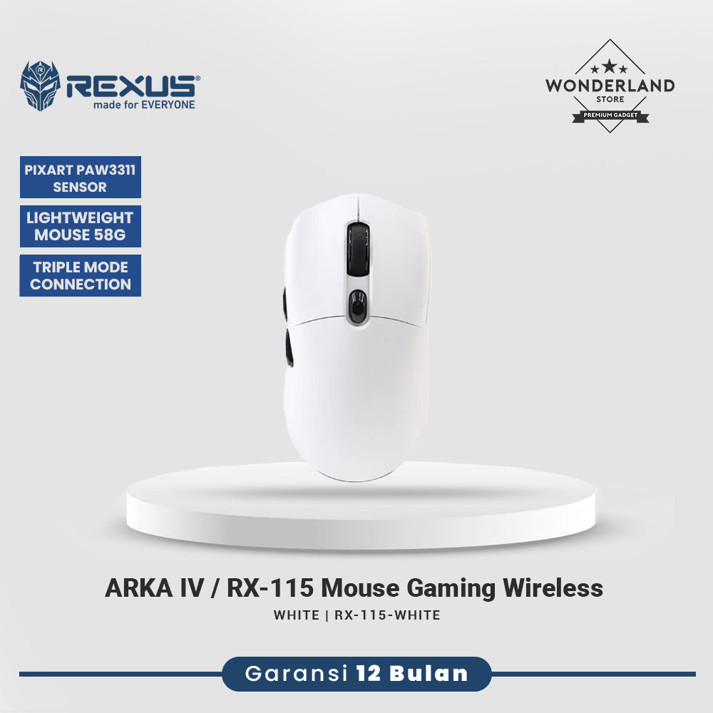 Rexus ARKA IV / RX-115 Mouse Gaming Wireless Triple Connection PAW3311