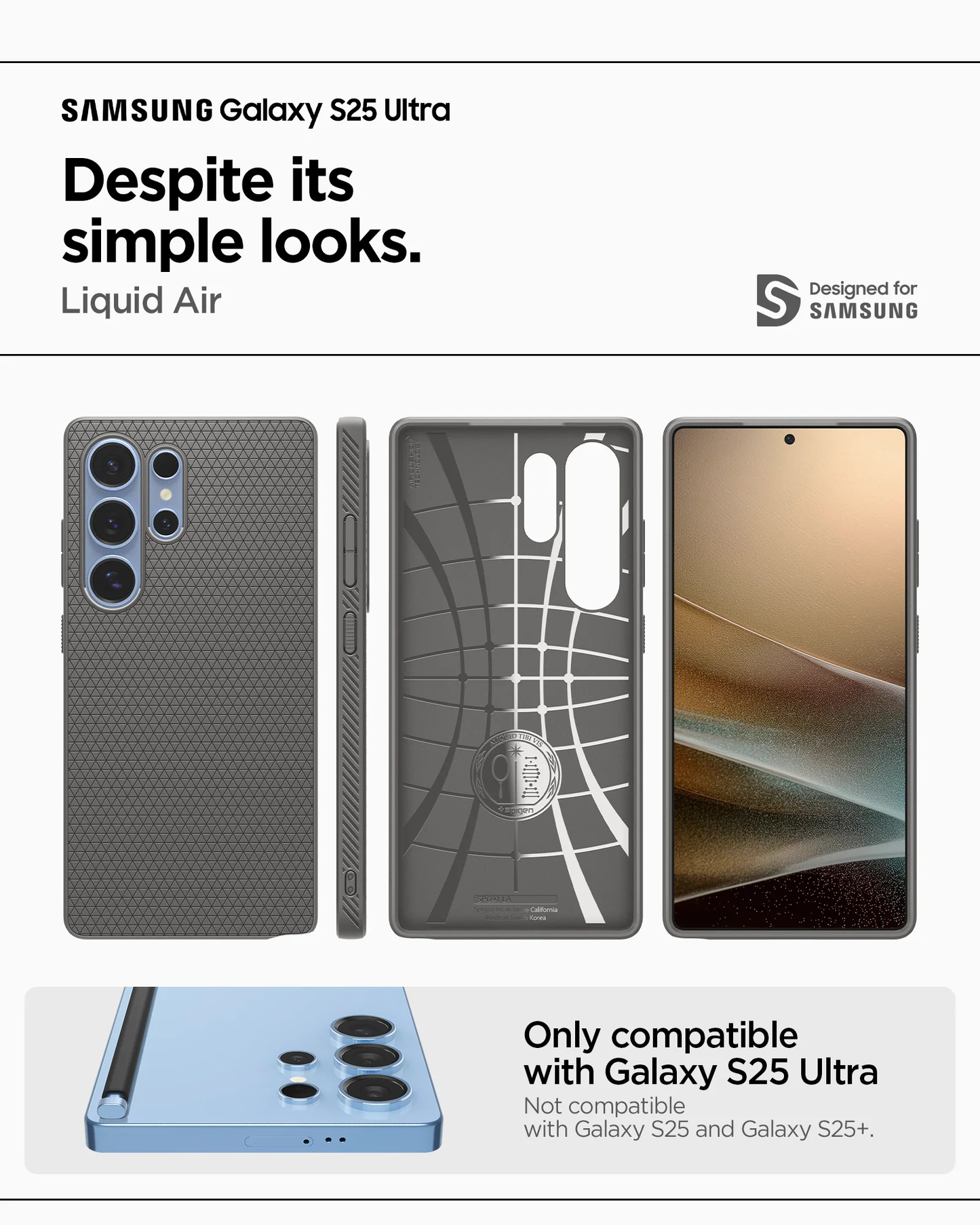 Case for Samsung Galaxy S25 Ultra Plus Edge Spigen Liquid Air SoftCase for Casing S25 Ultra