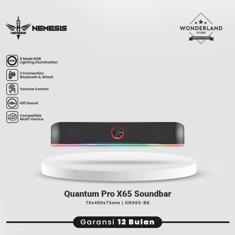 NYK Nemesis Quantum X65 Pro / X-65 Pro Quantum Soundbar Gaming Speaker RGB