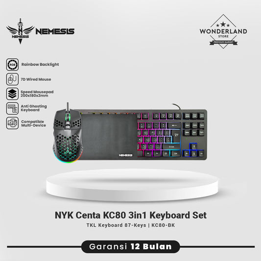 NYK Nemesis Centa KC80 / KC-80 Keyboard Combo 3in1 TKL Gaming Set
