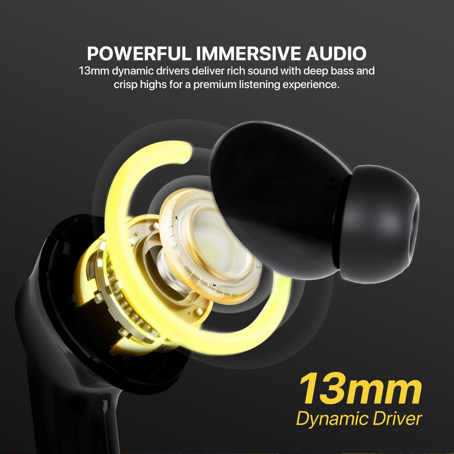 Fantech Finecoustic Groove FT20 ANC TWS Bluetooth 13mm Driver Clear Call Display Indicator