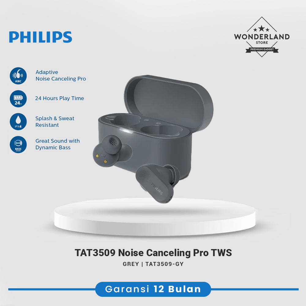 Philips TAT3509 Noise Canceling Pro True Wireless With Philips Sound Signature & Clear Calls