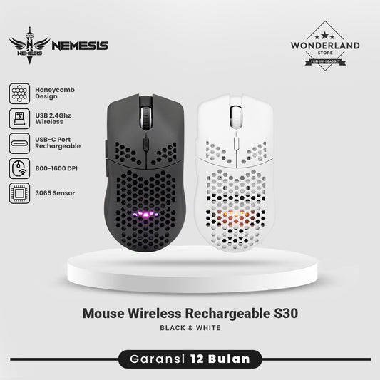 NYK Nemesis S30 / S-30 Wireless Rechargeable Mouse Gaming 1600DPI