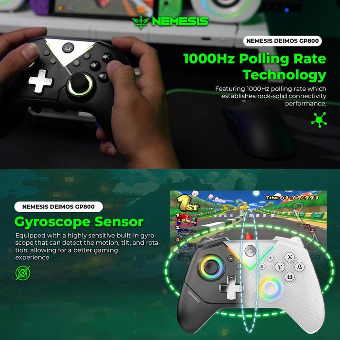 NYK Nemesis Deimos GP800 / GP-800 Gamepad Wireless Connection 2In1 RGB Controller with Hall Effect