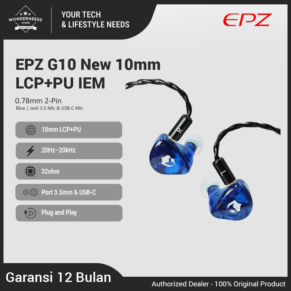 EPZ G10 New 10mm LCP+PU Composite Diaphragm Dynamic Driver IEM Earphone