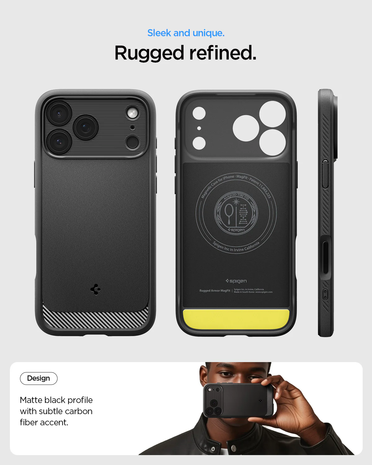 Spigen Case for iPhone 17 Series Rugged Armor MagFit Magsafe Case Carbon Anti Shock