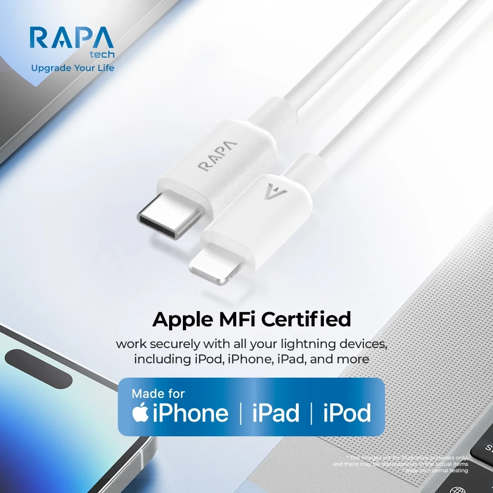 RAPAtech Power I Charger Set MFI 20W USB-C to Lightning Cable DM1204