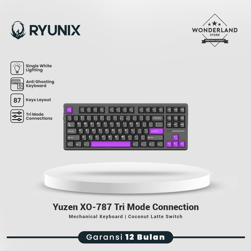 Sades Ryunix Yuzen Keyboard Gaming Mechanical XO-787 TKL Hot Swap Gasket Tri Mode Connection