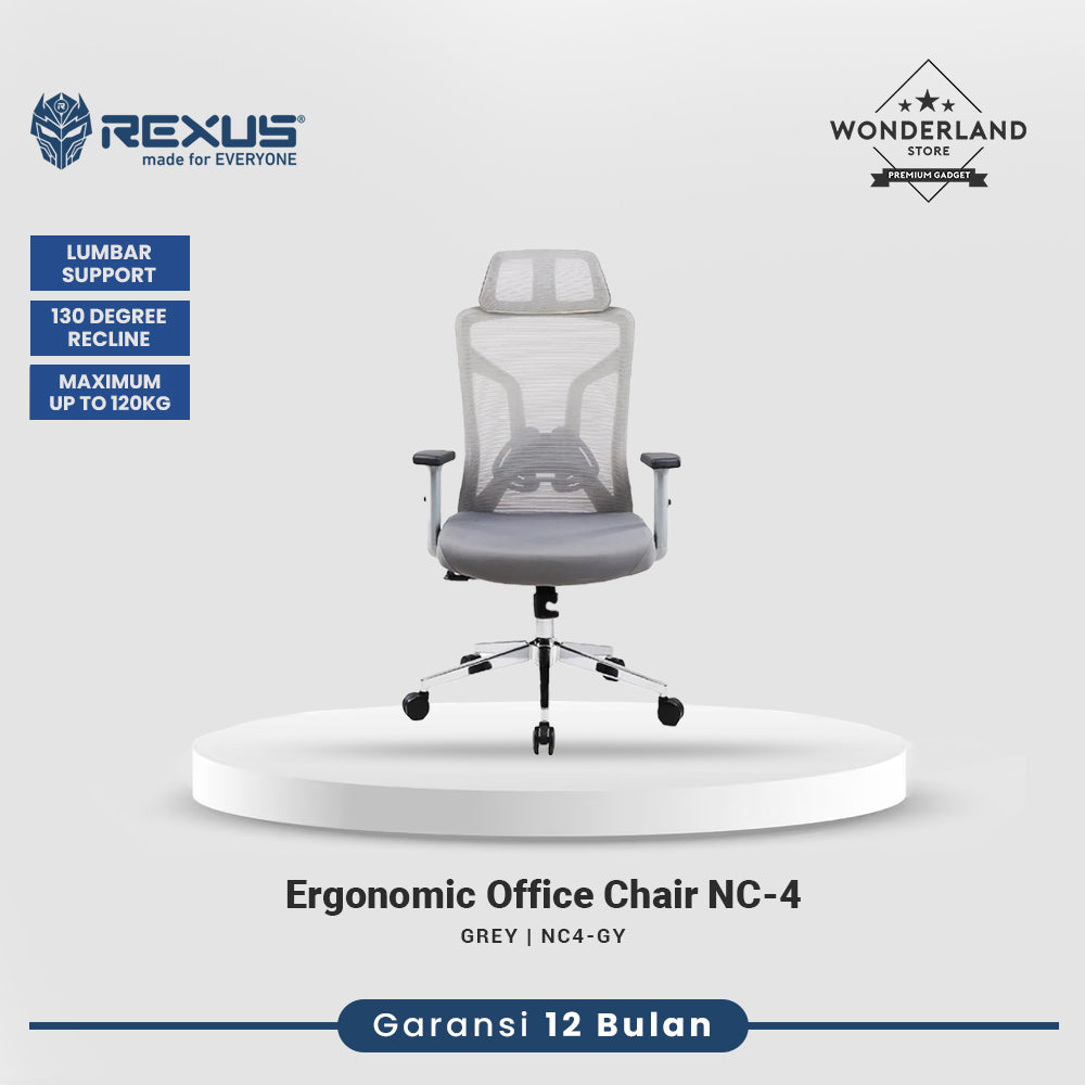 Rexus NC4 Ergonomic Office Chair Kursi Kantor NC-4 / NC4 Reclining Adjustable