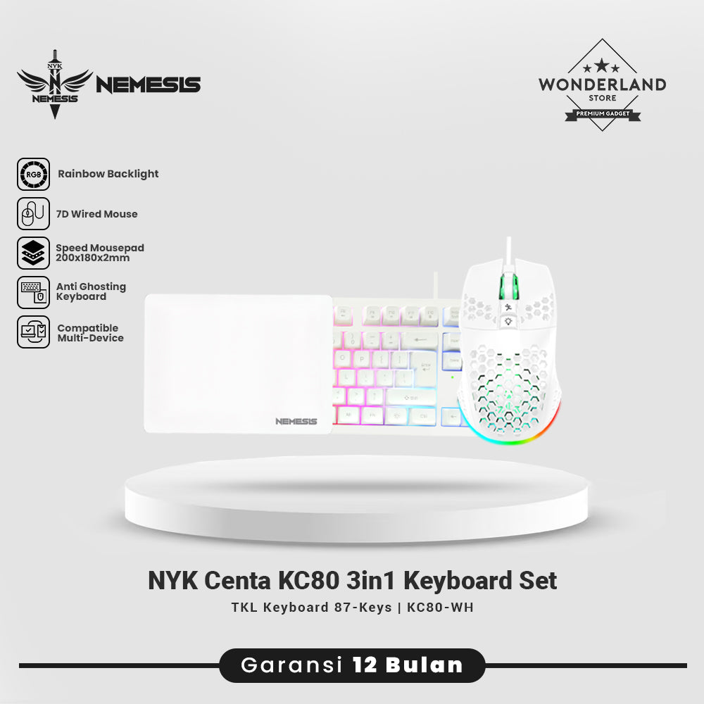 NYK Nemesis Centa KC80 / KC-80 Keyboard Combo 3in1 TKL Gaming Set