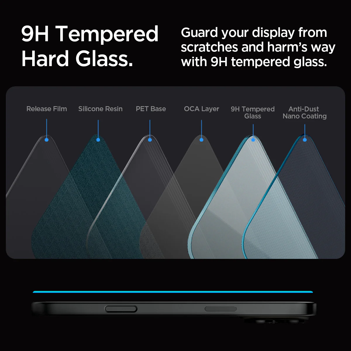 Spigen Tempered Glass iPhone 15 / iPhone 16 Pro Max Air Spigen GlastR EZ Fit Pro HD Clear Privacy
