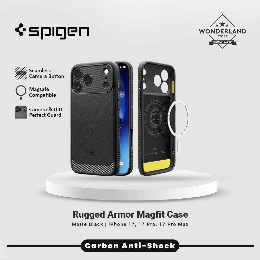 Spigen Case for iPhone 17 Series Rugged Armor MagFit Magsafe Case Carbon Anti Shock