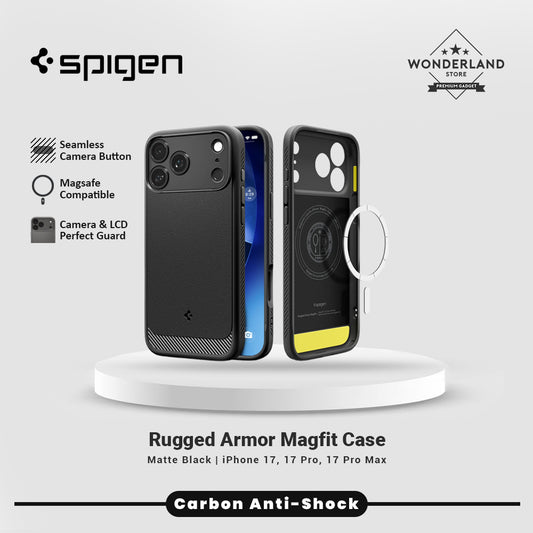 Spigen Case for iPhone 17 Series Rugged Armor MagFit Magsafe Case Carbon Anti Shock