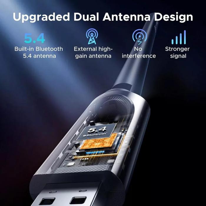 Ugreen 2in1 Bluetooth + Wifi 6 Dongle Adapter AX900 Dual Band 5GHz/2.4GHz 600Mbps + Bluetooth 5.4 2in1 USB Wifi Adapter/Dongle/Receiver