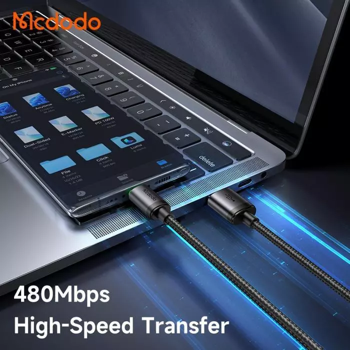 Mcdodo Kabel Data USB-C to C 3A 60W LED Indicator Nylon Braided Fast Charge CA-4411