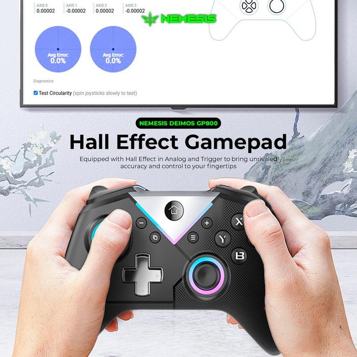 NYK Nemesis Deimos GP800 / GP-800 Gamepad Wireless Connection 2In1 RGB Controller with Hall Effect