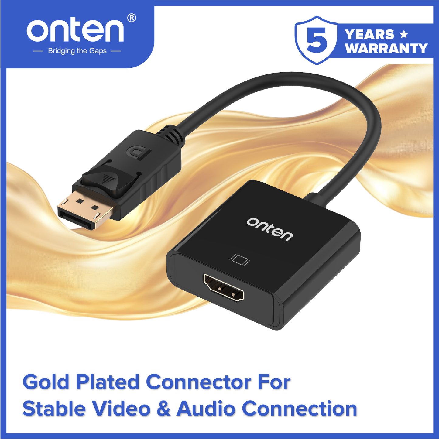 Onten Kabel DP Display Port to HDMI Converter 2K @60Hz Resolution OTN-5117