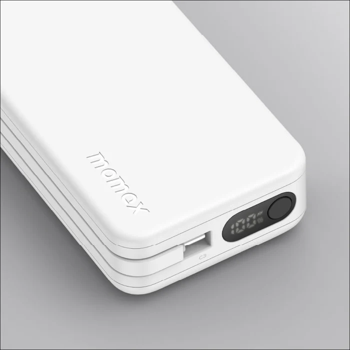 Momax CCC Powerbank 1-Power Vital+ Power Bank 30W 10000mAh With 2 Built-In USB-C Cables
