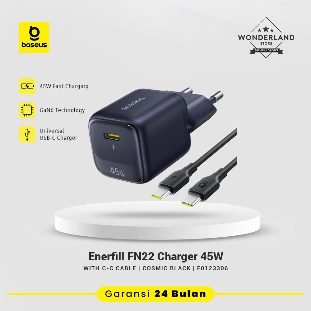 Baseus EnerFill FN22 20W 30W 45W Adaptor USB-C Charger Mini GaN6 Fast Charger 1C PD PPS