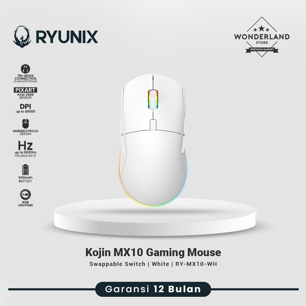 Sades Ryunix Kojin MX10 Mouse Gaming Wireless Bluetooth Triple Mode Ambidextrous