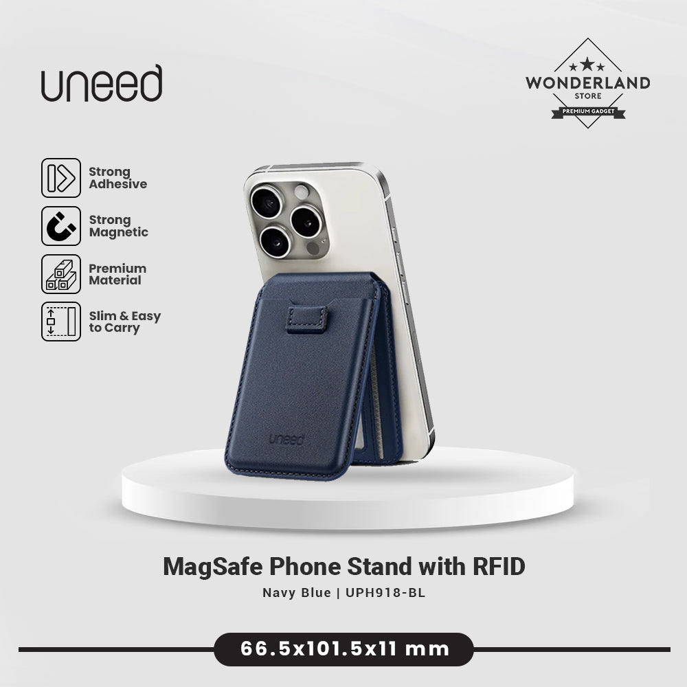 Uneed MagSafe Phone Stand with RFID Leather Slim Card Wallet - UPH918