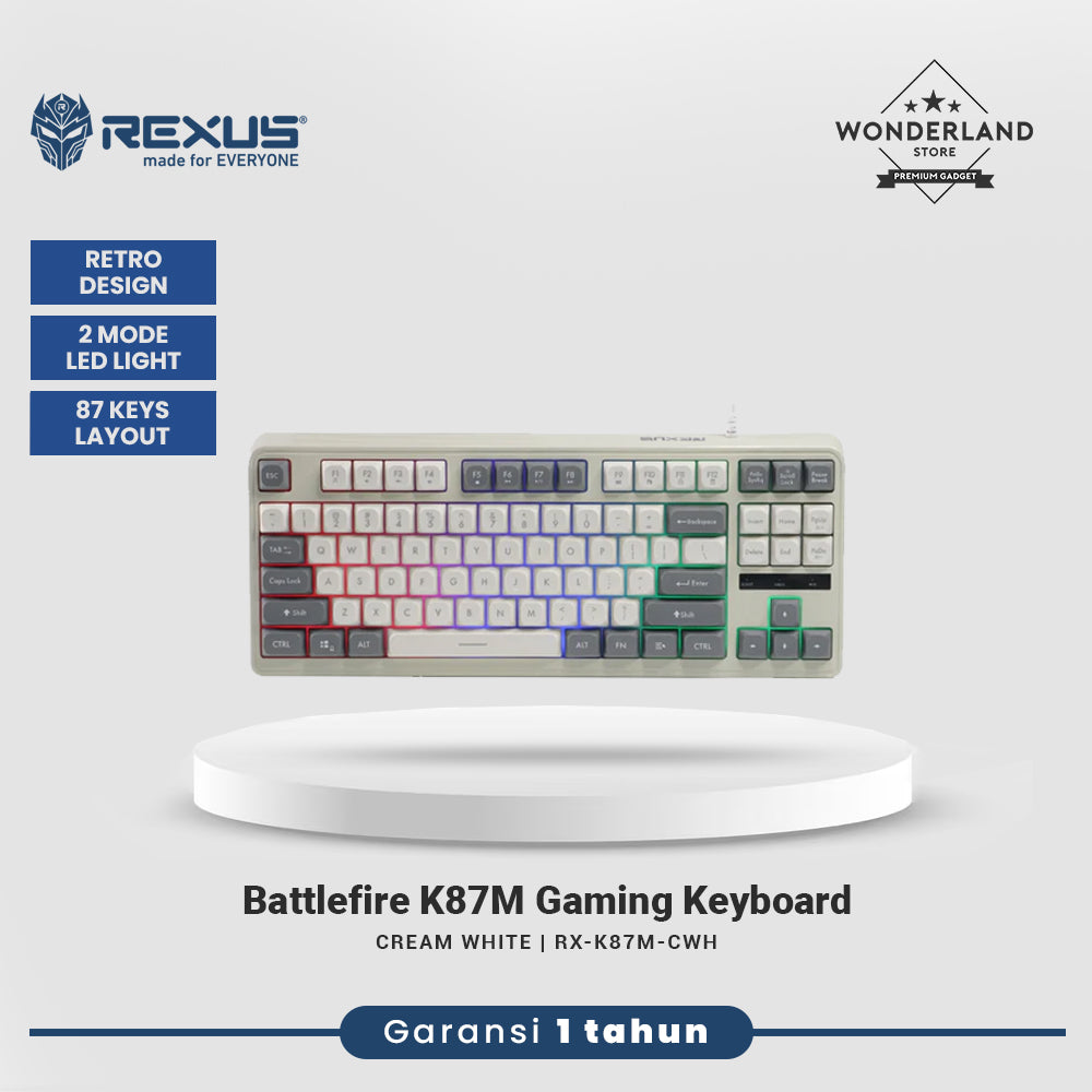 Rexus K87M / K87-M TKL Wired Membrane Gaming Keyboard Two Tone Color