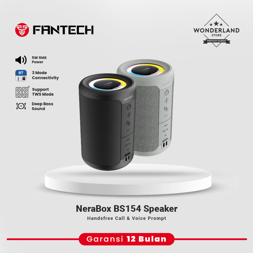 Fantech BS154 Powerfull Bass 52mm 5W RMS TWS Mode Bluetooth 5.4 RGB Estetik 1200 mAh