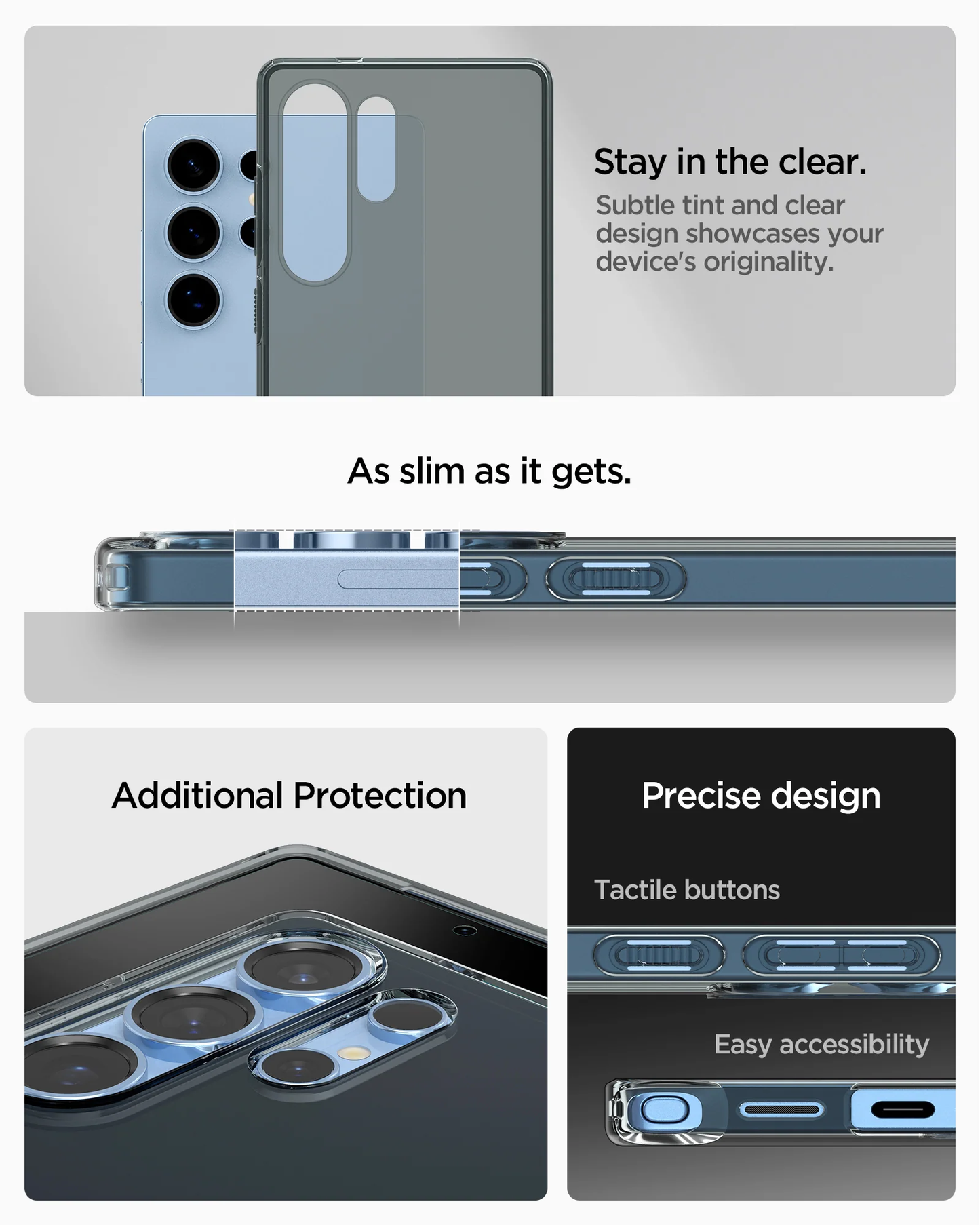 Case for Samsung Galaxy S25 Ultra Plus Edge Spigen Liquid Crystal Clear Case S25 Series