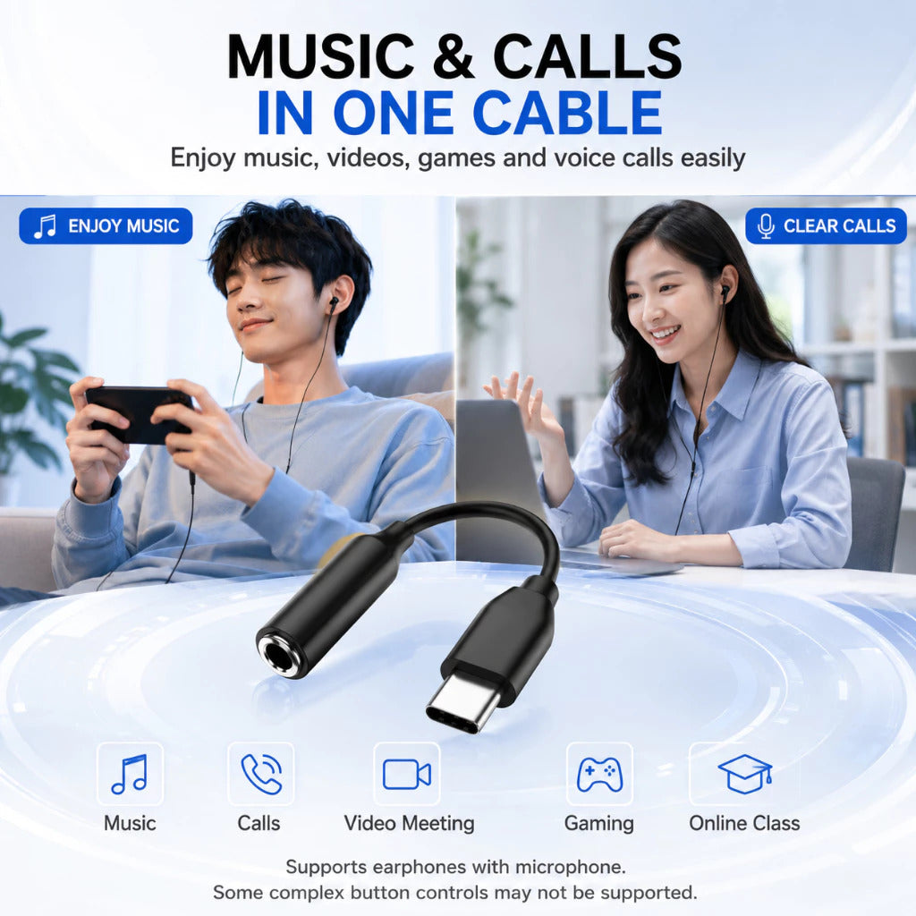 OnPrime Converter USB-C to Jack 3.5mm DAC Hi Res Audio Low Noise Open Mic 12201
