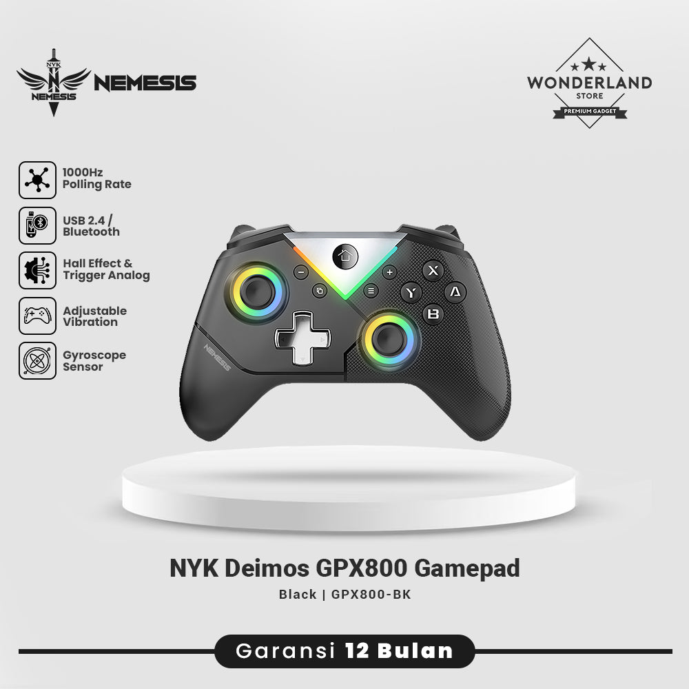 NYK Nemesis Deimos GP800 / GP-800 Gamepad Wireless Connection 2In1 RGB Controller with Hall Effect