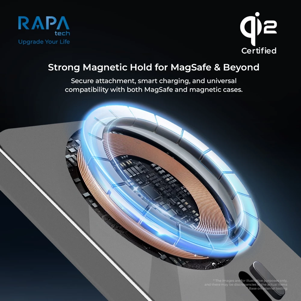 RAPAtech Origin ON+ Qi2 30W Powerbank Magsafe LED Display Wireless PB 10000Mah