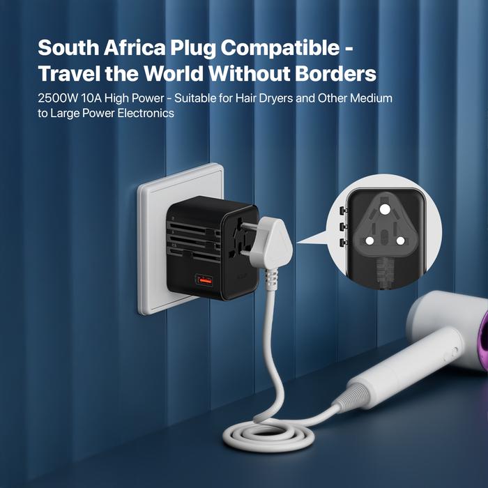 KIIP C27T Universal Travel Adapter GaN Charger EU/US/US/JP/AU PD PPS 25W
