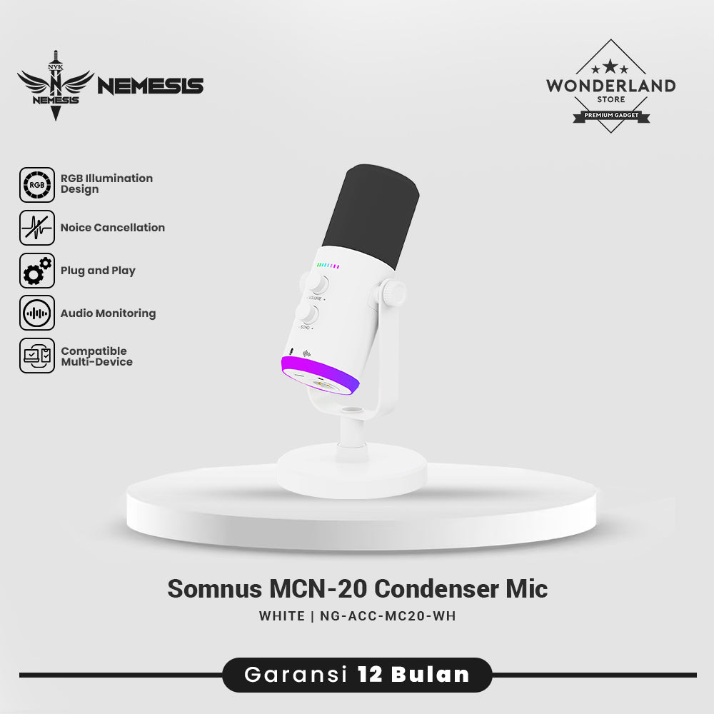 Nemesis Somnus MCN-20 Microphone Condenser 2in1 Connection RGB with Noise Cancelling