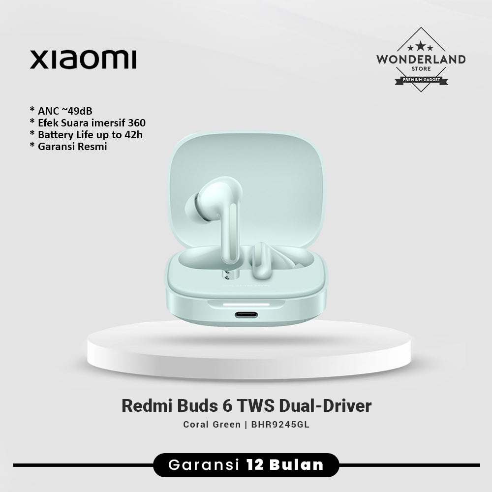 Xiaomi Redmi Buds 6 Earbuds TWS Bluetooth Dual-Driver ANC 49dB Imersive Sound 360°