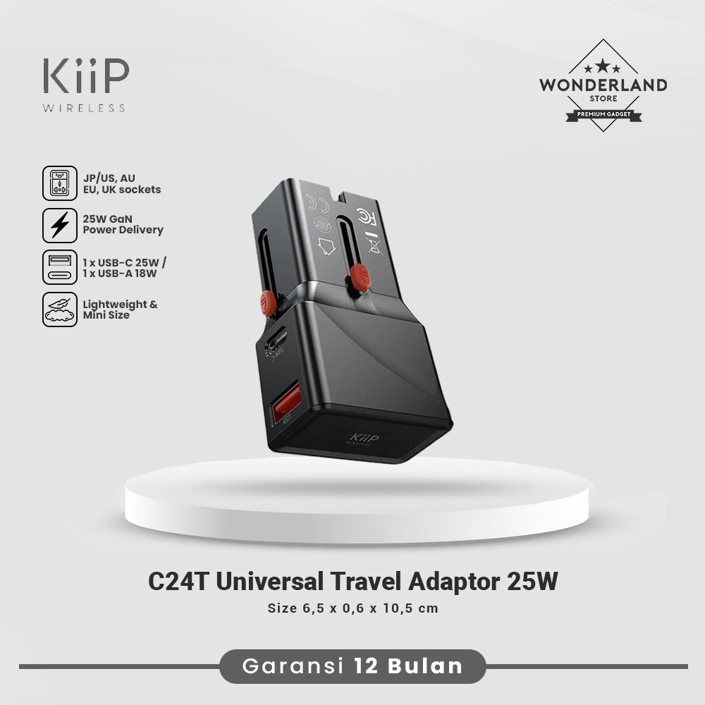 KIIP Universal Travel Adapter 25W 30W 45W PD PPS QC Fast Charging EU/US/US/JP/AU