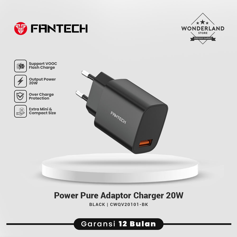 Fantech Adaptor 20W Charger Power Pure VOOC Flash Charging QC