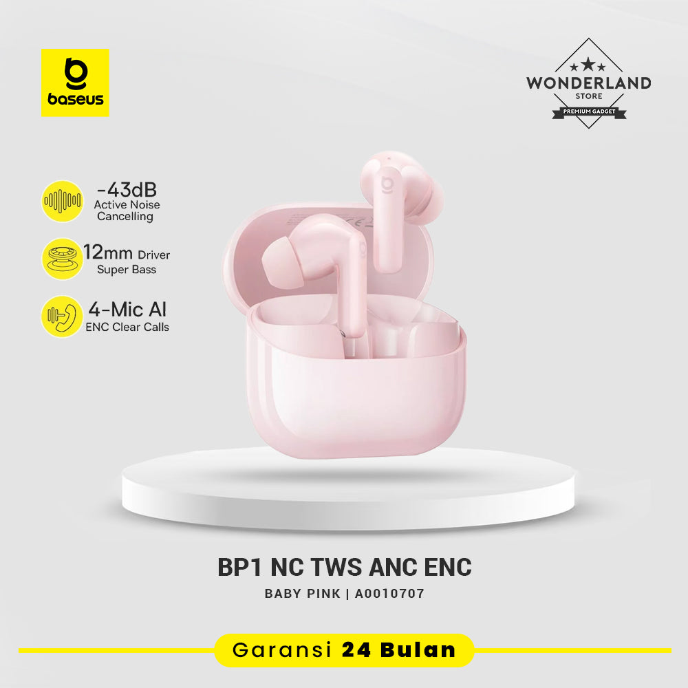 Baseus BP1 NC TWS Active Noise Cancelling -43dB 4 Mic ENC with IP55 & 41H Playtime and Bluetooth 6.0
