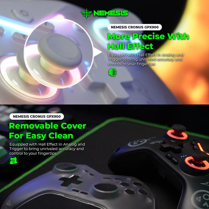NYK Nemesis Cronus GPX900 / GPX-900 Gamepad Controler 3 in 1 Wireless 2.4Ghz Trimode Connection Hall Effect