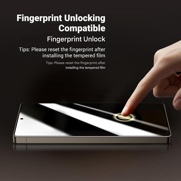 Ugren Tempered Glass HD Screen Protector For Samsung S25 Ultra Full Cover Unlocking Finger (2pcs)