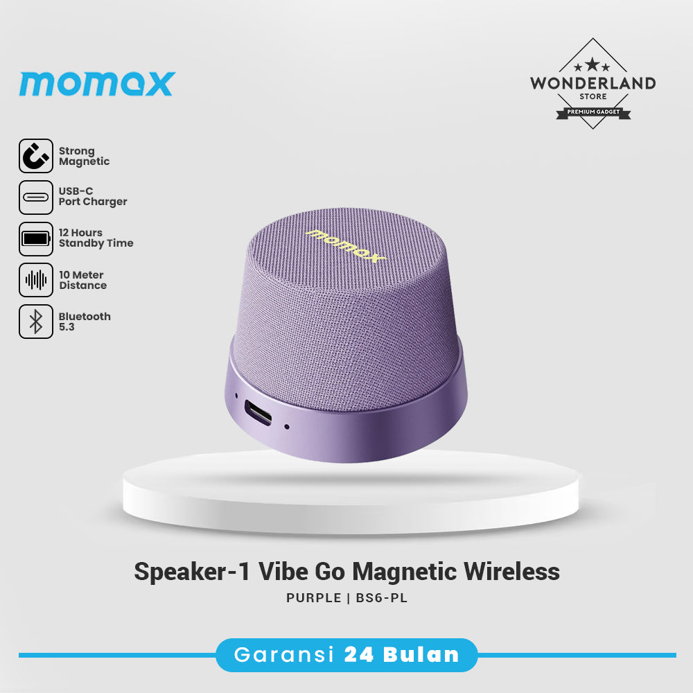 Momax Speaker 1-Vibe Go Magnetic Mini Wireless Bluetooth for Phone Stand BS6
