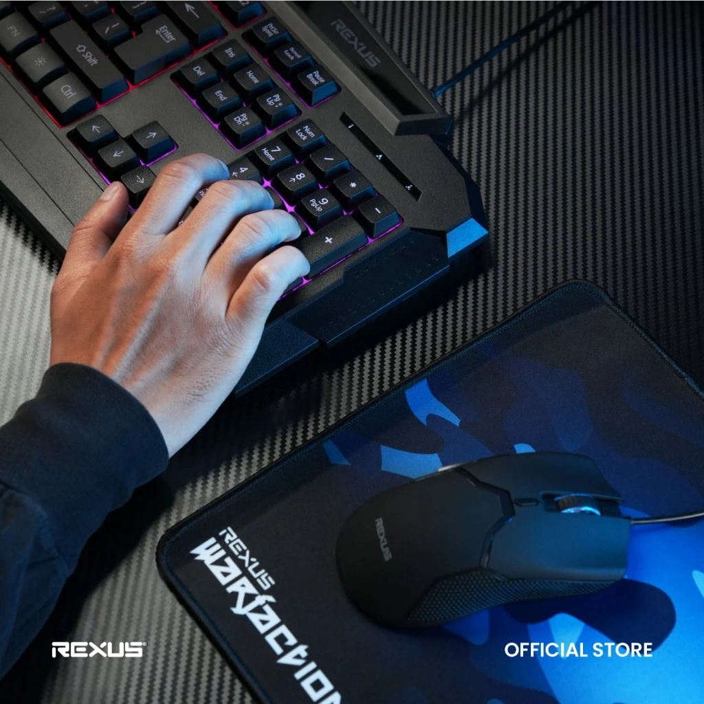Rexus Warfaction VR1 Keyboard Mouse Gaming Combo - Free Gaming Mousepad VR1 V2