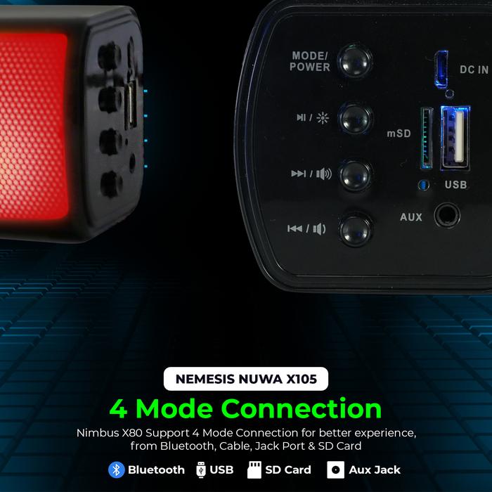 NYK Nemesis Nuwa X105 / Nuwa X-105 Speaker Bluetooth Portable With RGB