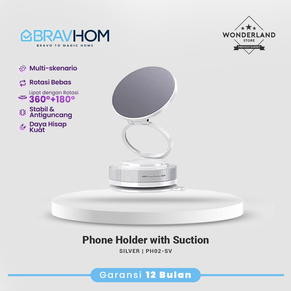 Bravhom PC02 Magnetic Phone Holder Vacuum Suction Strong Magnet 360 Rotatable