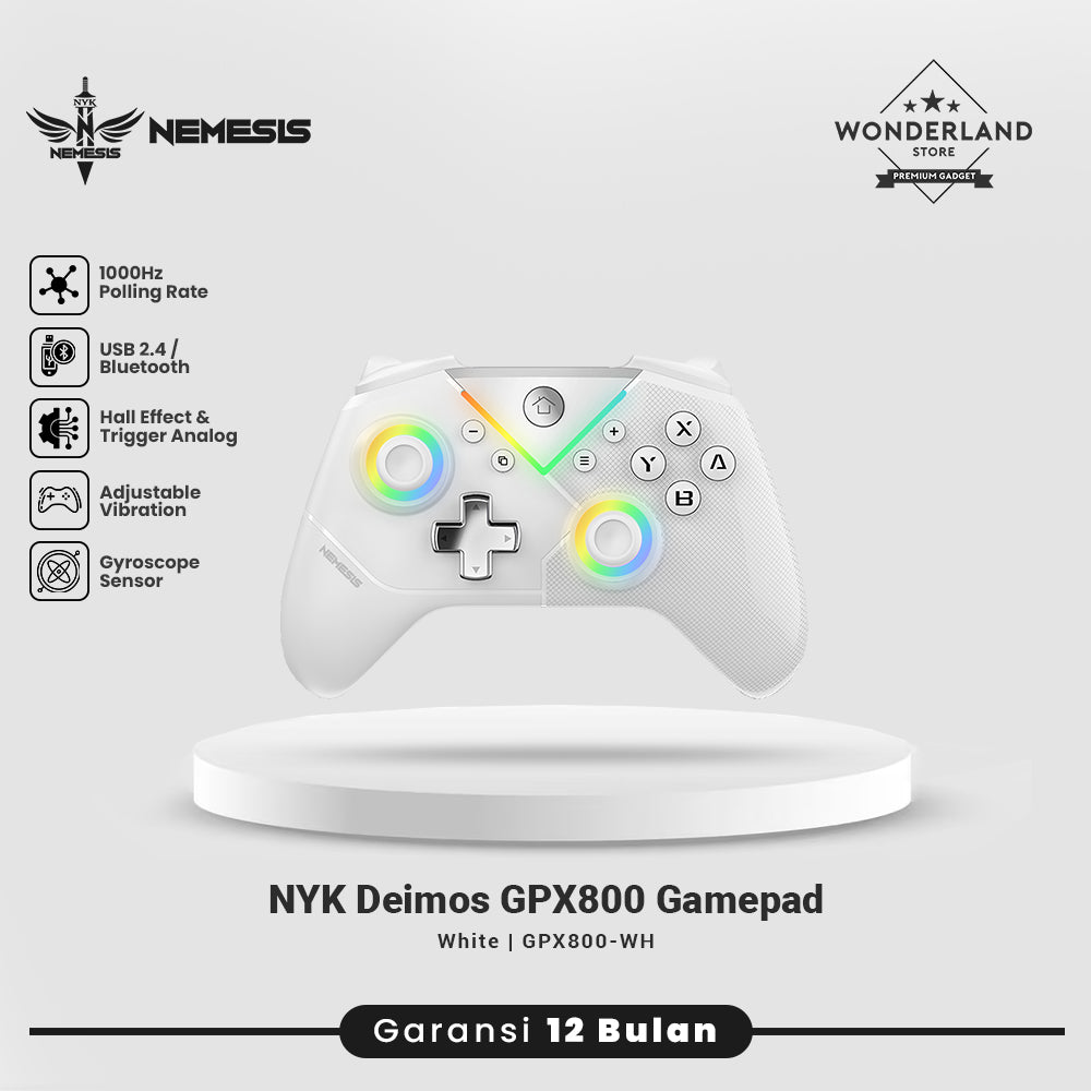 NYK Nemesis Deimos GP800 / GP-800 Gamepad Wireless Connection 2In1 RGB Controller with Hall Effect