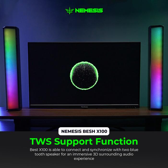 NYK Nemesis BESH X100 / X-100 Soundbar Speaker Bluetooth Portable RGB