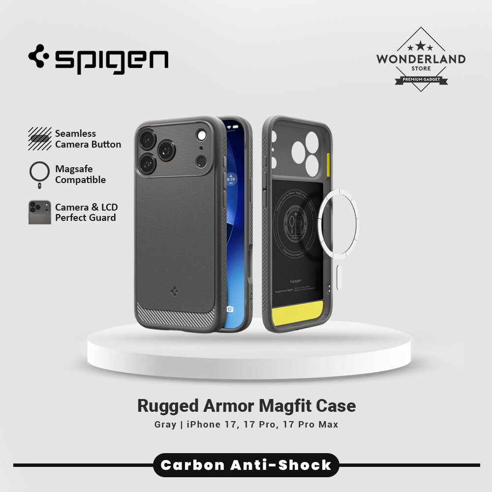 Spigen Case for iPhone 17 Series Rugged Armor MagFit Magsafe Case Carbon Anti Shock