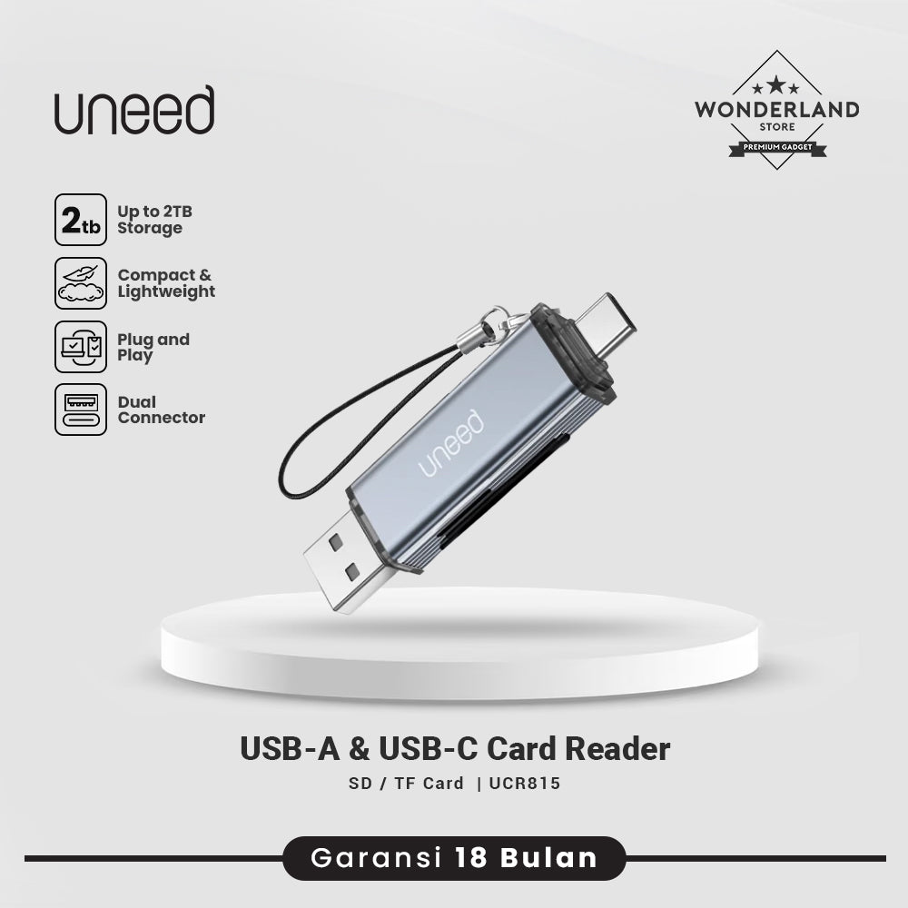 Uneed Card Reader USB-A / USB-C / Lightning to Memory SD/TF Card/USB A 2TB Support