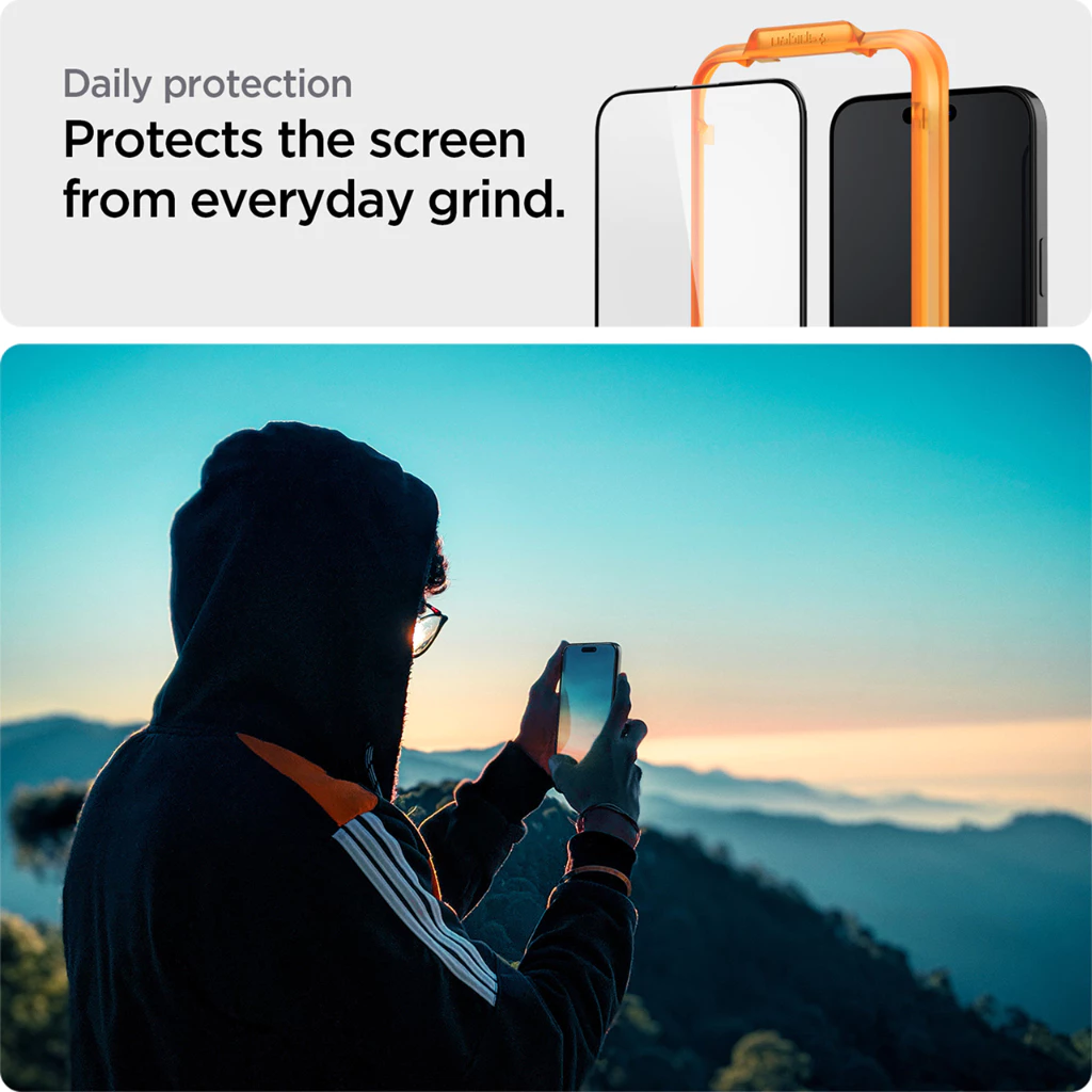 SPIGEN Tempered Glass iPhone 15 Pro Max Plus Glas tR Alignmaster Full Clear Anti Gores Protector