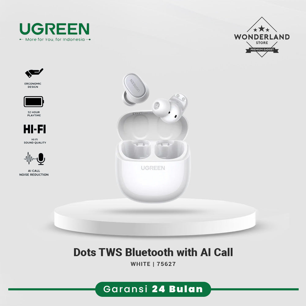 Ugreen Dots TWS Earphones Bluetooth 6.0 AI Clear Call Earbuds with Big Bass Headphones Wireless