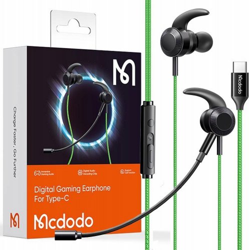 Mcdodo Earphone Gaming Wired USB-C Stereo Open Mic Hifi Sound Dual Microphone